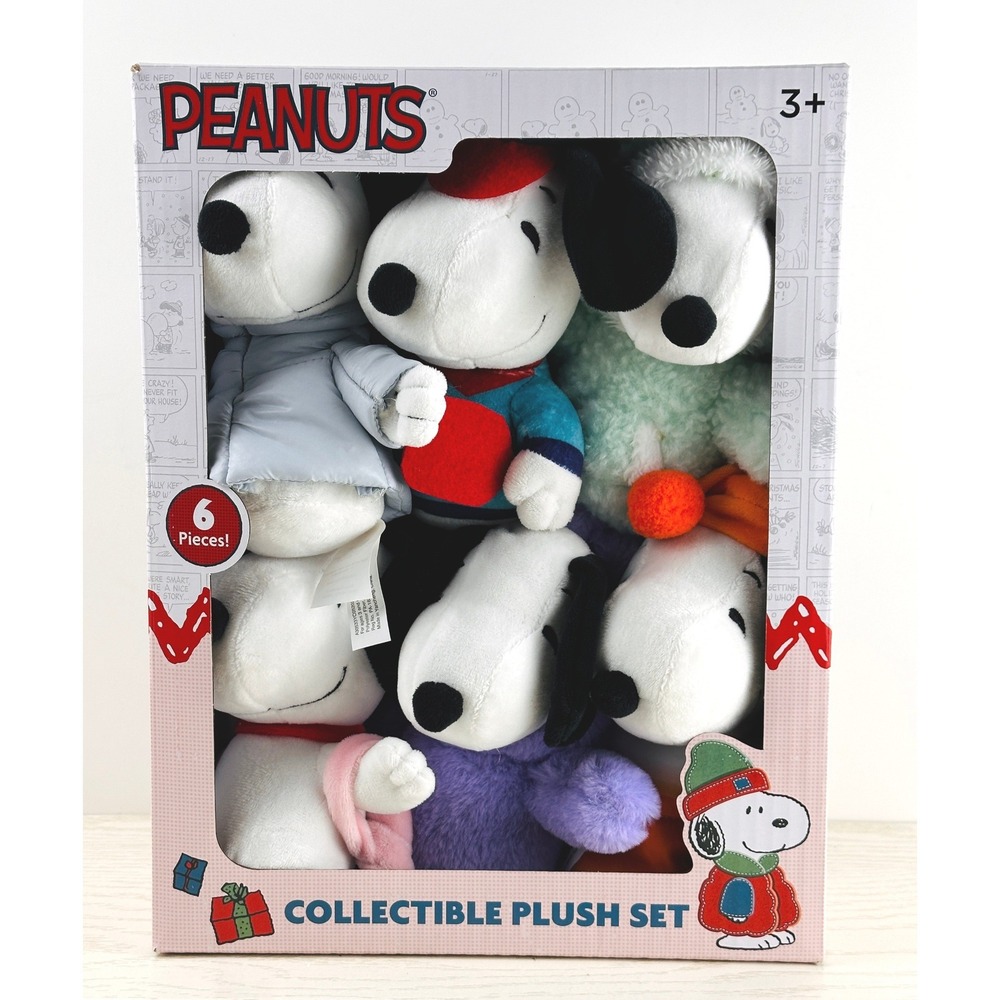 New for 2025 Peanuts Snoopy Collectible plush set! Limited Includes 6 Snoopy!!!!